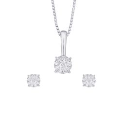 Minimalist Classic Diamond Pendant Set