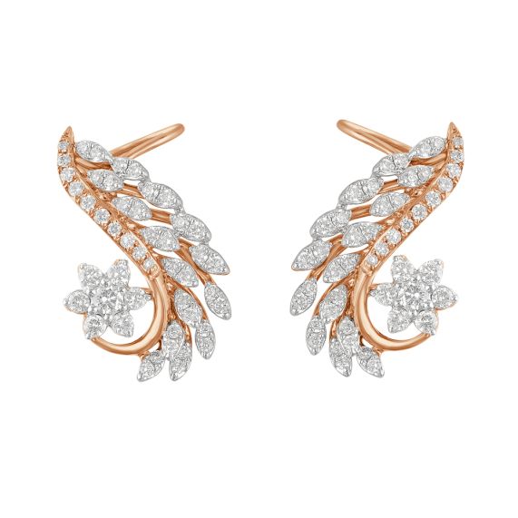 Buy Gorgeous Diamond Studded Ear Climber Earrings in 18KT Rose Gold OER23099 D300X0B Online at ORRA