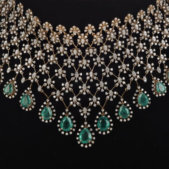 Buy Imperial Diamond and Emerald Necklace CSN23A07 D326X2B Online at ORRA