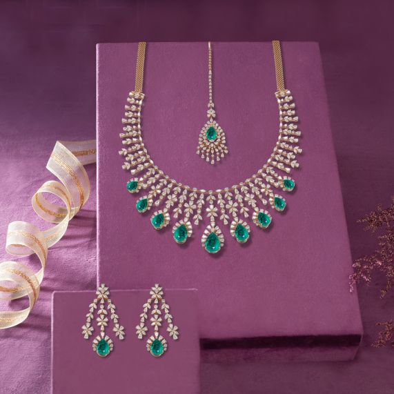 Emerald Diamond Necklace Green Doublet Jewelry Set India American Diamond  Moissanite Pendant Silver Emerald Bridal Jewelry CZ - Etsy Denmark