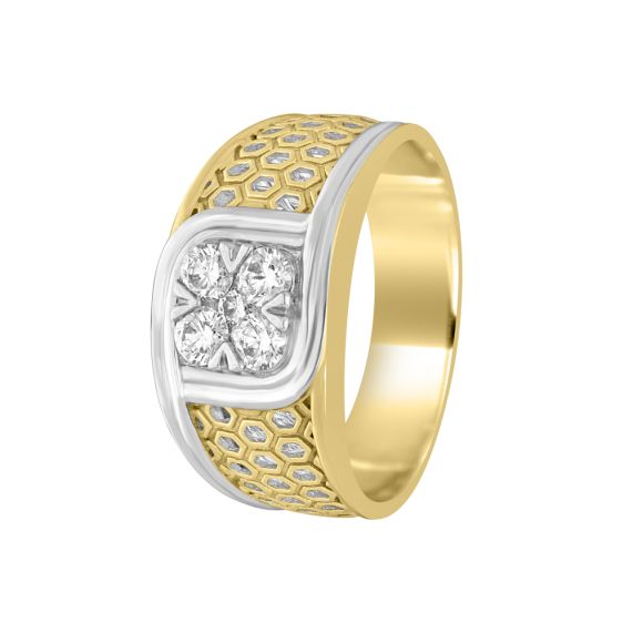Sleek Geometric Gold Finger Ring for Men