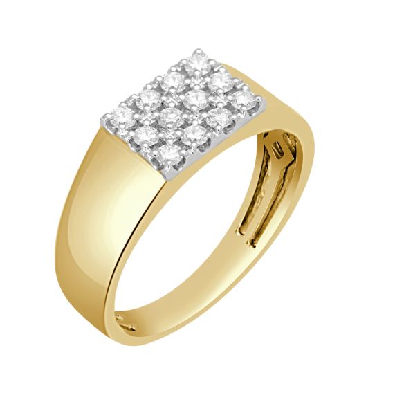 Buy Spangel Fashion Men's Finger Ring Brass With Diamond Stylish Design Gold  Plated Brass (17) at Amazon.in
