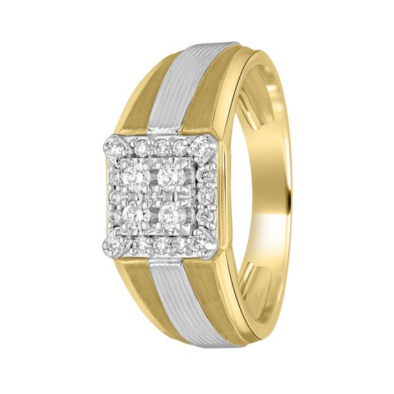 Fancy Glossy Gold and Diamond Finger Ring