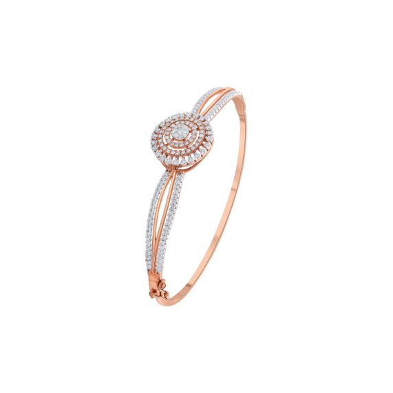 18K Rose & White Gold Polish Diamond Bracelet For Women - 235-DBR257 in  10.850 Grams