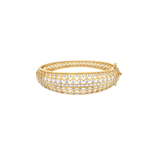 18kt Yellow Gold  Diamond Bangle for the Resilient  Mia