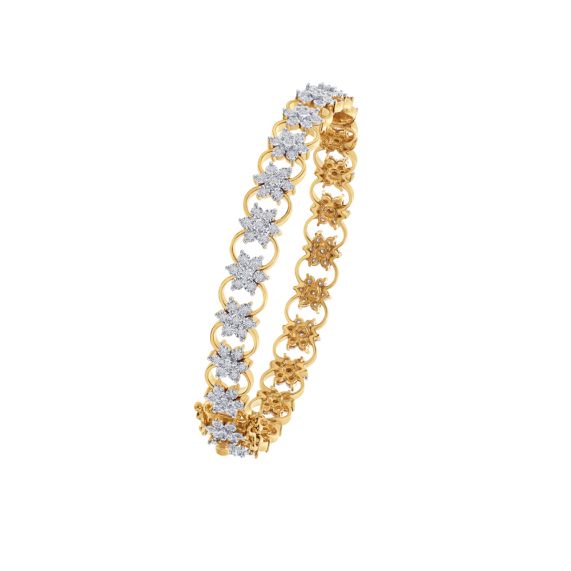Buy Elegant Diamond Bracelet in 14KT Yellow Gold Online | ORRA