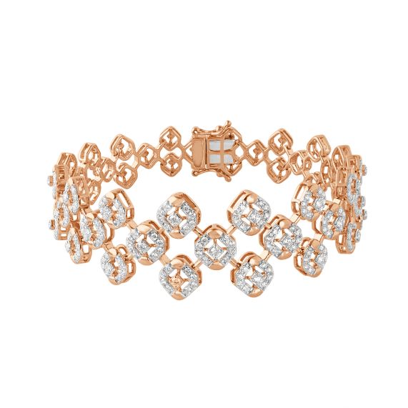 Diamond Bracelet for her in Rose Gold DBF22084 – DIVAA by ORRA
