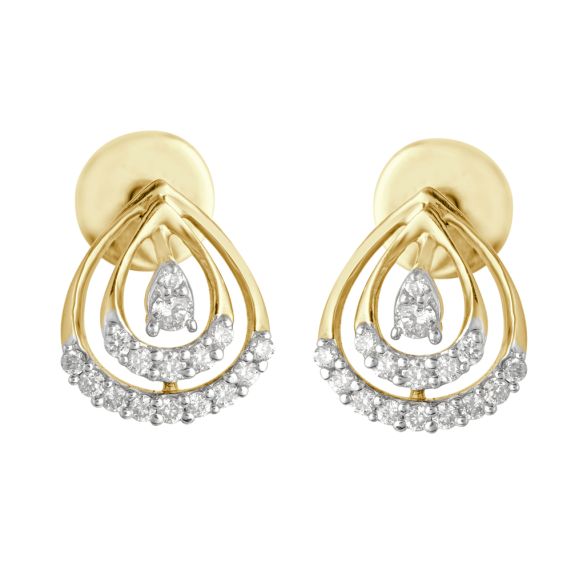 Buy Effortless Glamour Diamond Yellow Gold Earrings OER21059 D400R0B Online at ORRA