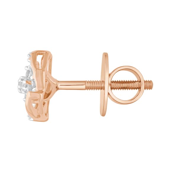 14kt Rose Gold Ball Baby Earrings with screw backs