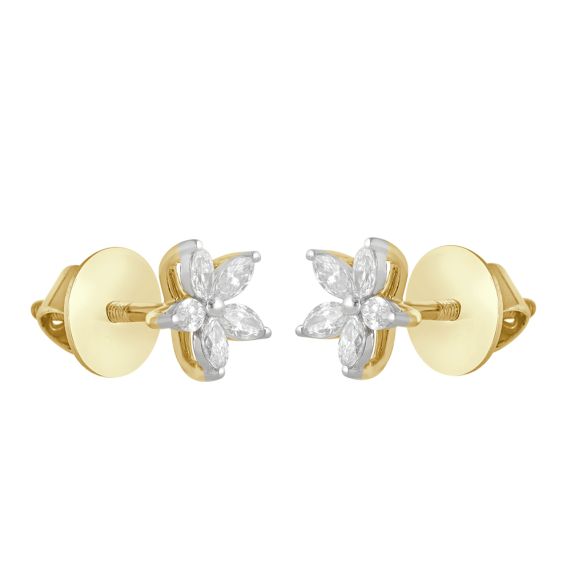 Buy Stunning Yellow Gold and Diamond Earrings Online  ORRA