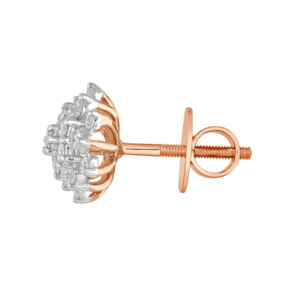 Rose gold diamond cluster on sale earrings