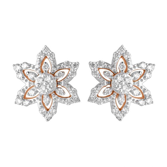 Rose gold and hot sale white gold earrings