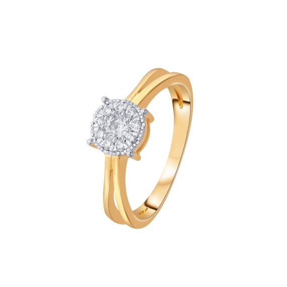 White Gold Salt and Pepper Pear Diamond Semi Halo Crown Engagement Ring -  Doron Merav