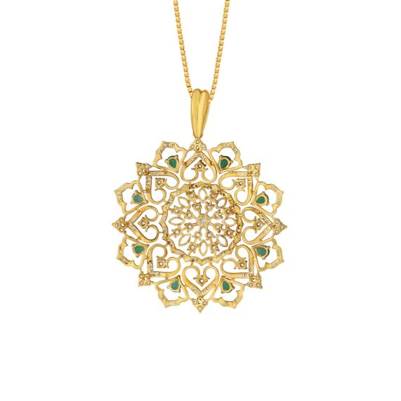 Gold locket on sale flower design