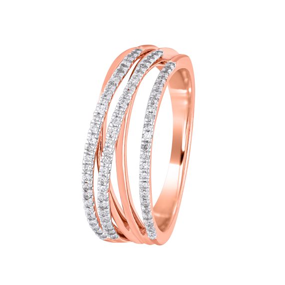 Sparkling Spiral Black And White Diamond Ring - Jaipur Jewels