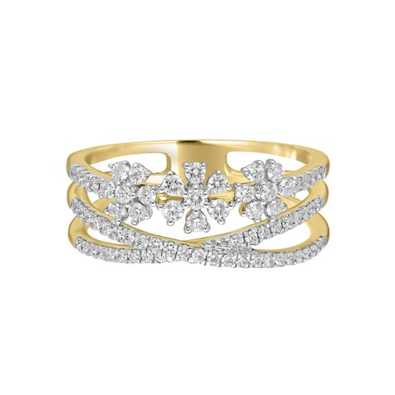 Buy Sparkling Yellow Gold Finger Ring Online