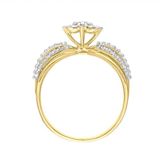 Baguette and Round Diamond Engagement Semi Mount Ring in 14k white gold for  sale (DR-1187).