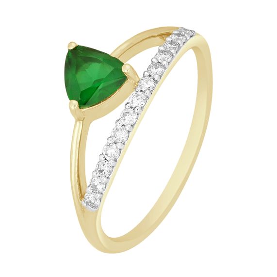 10 carat green oval Emerald & Diamond Ring 14K White Gold | Marctarian