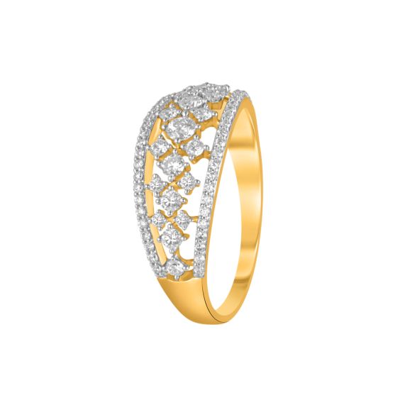 18KT Yellow Gold & Diamond Encrusted Finger Ring
