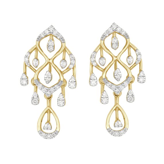 Buy GILI Womens 18KT Gold  Diamond Earring Get 15 off on or above  purchase of Rs10000  a free gold coin TC applied  Shoppers Stop