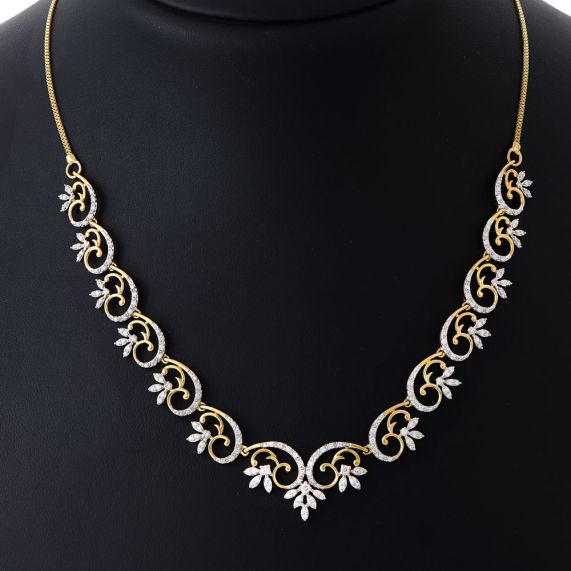 Buy Floral Diamond Necklace Online | ORRA