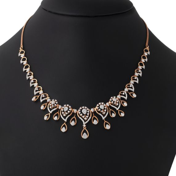 Rose gold diamond on sale necklace price