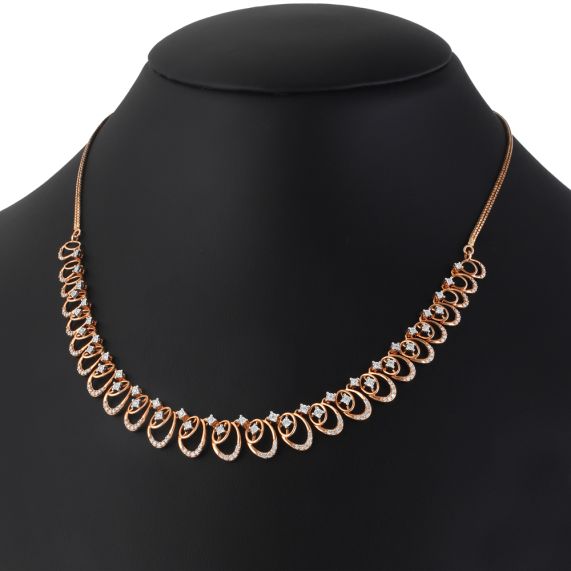 Rose gold sale diamond necklaces