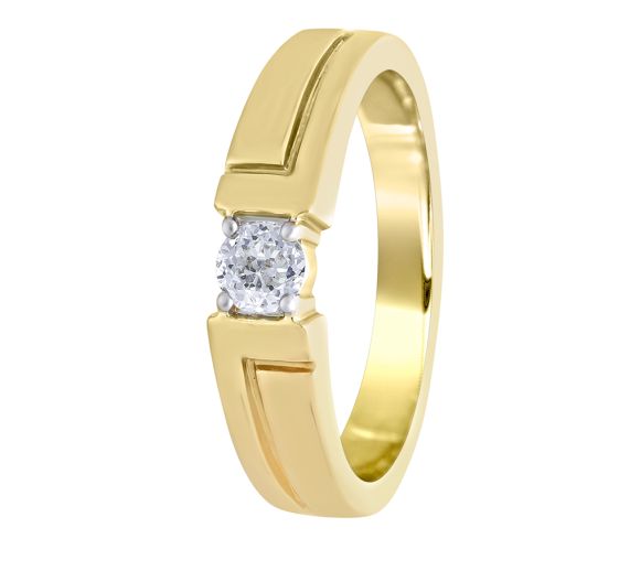 Buy One Gram Gold Cute Single White Stone Mango Design Ladies Finger Ring