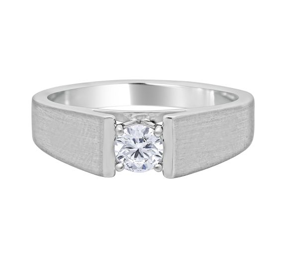 14k White Gold Graduated Single Row Diamond Engagement Ring (1 1/3 cttw) |  Angelucci Jewelry
