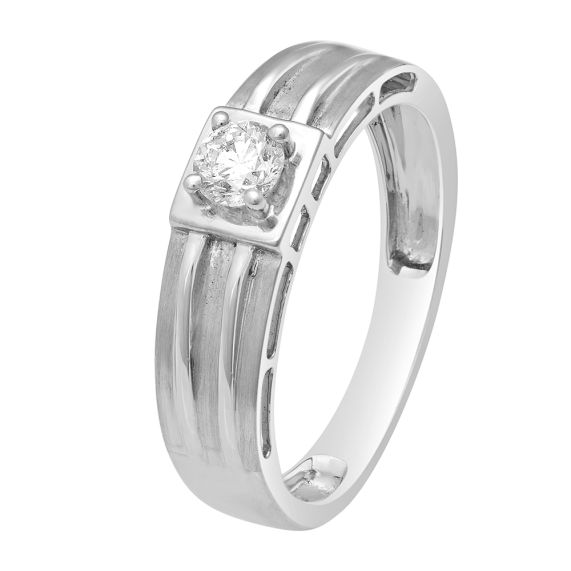 Mens ring deals silver diamond