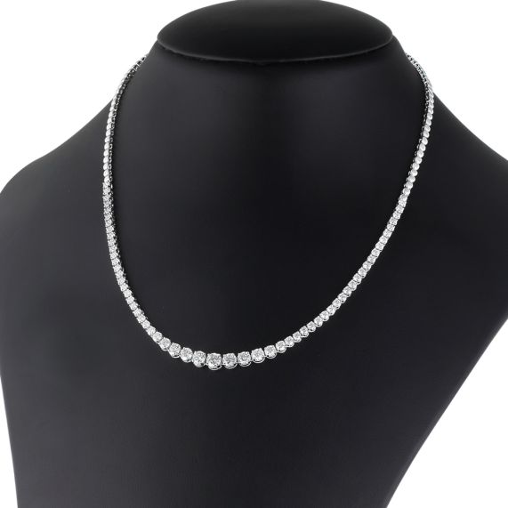 11mm Invisible Set Diamond Star Necklace White Gold | MARIA TASH
