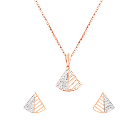 Brilliant Lattice Design Diamond Pendant Set