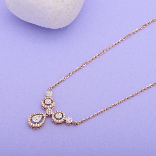 Radiant Diamond Rose Gold Necklace