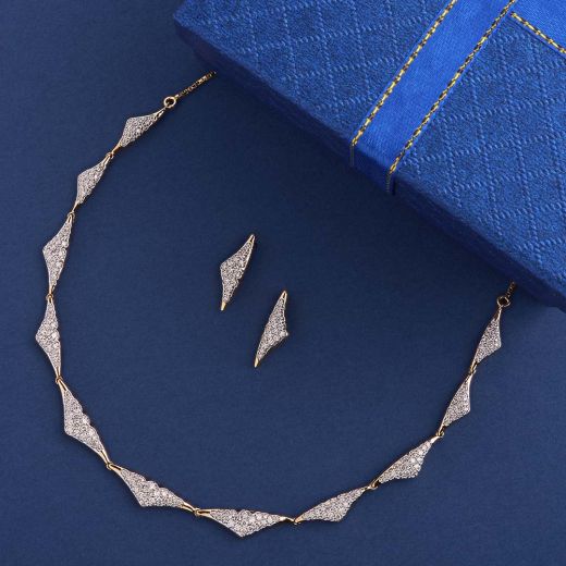 Stunning Delicate Diamond Necklace Set