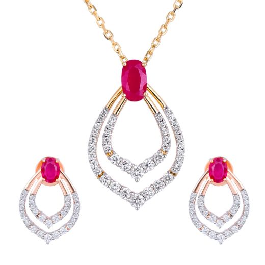 Radiant Charm Diamond Necklace Set