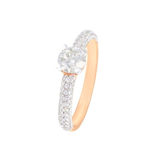 Vibrant Diamond Studded Solitaire Finger Ring