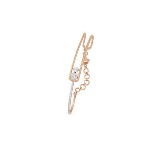 Buy Glossy Diamond and 18KT Rose Gold Bracelet Online | ORRA