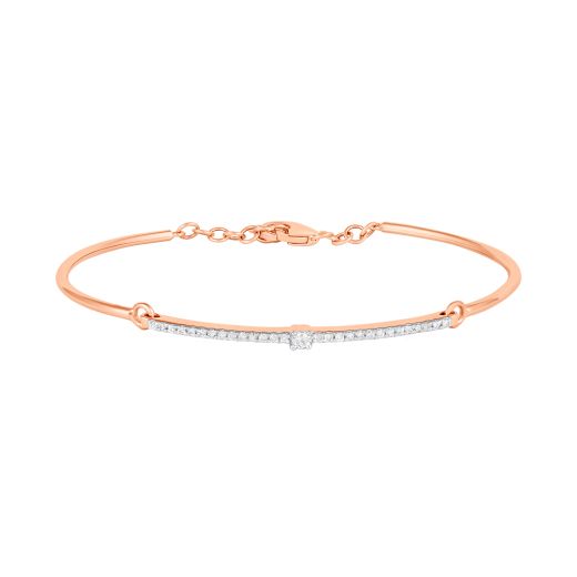 Simple Diamond and Rose Gold Bracelet