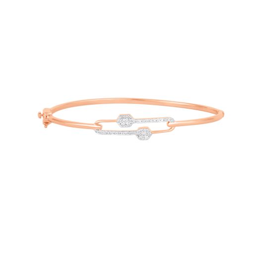 Classy Diamond Studded Rose Gold Bracelet