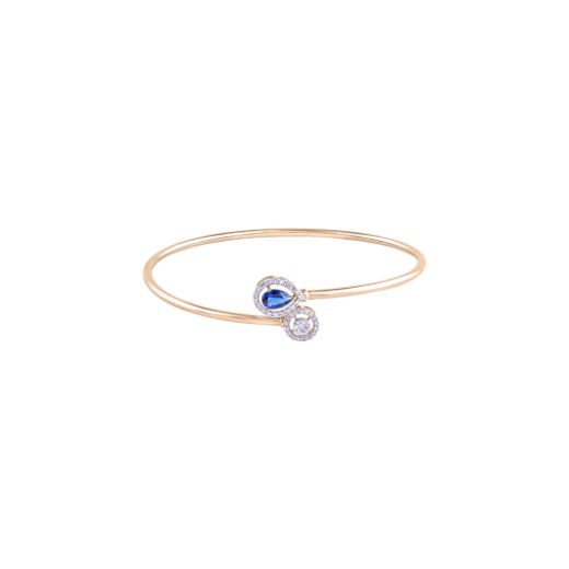 Simple Blue Sapphire and Diamond Bracelet