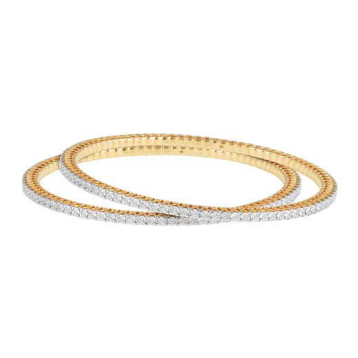 Radiant Yellow Gold Diamond Bangle