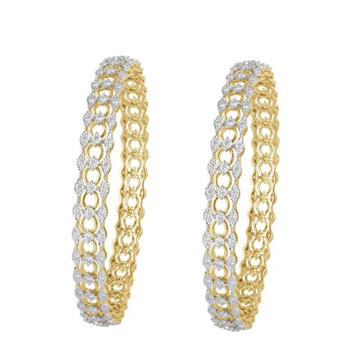 14KT Yellow Gold Simple Bangle Set of 2