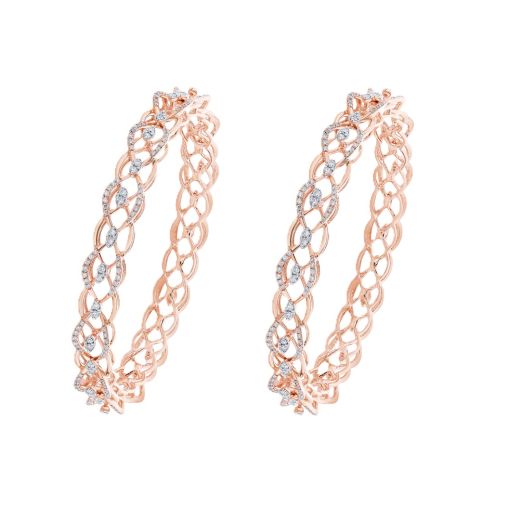 Opulent Rose Gold Diamond Bangle