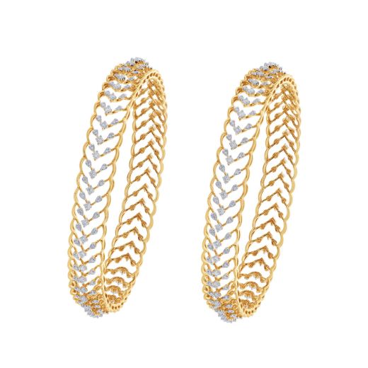 Exquisite 18KT Yellow Gold Bangle Set of 2