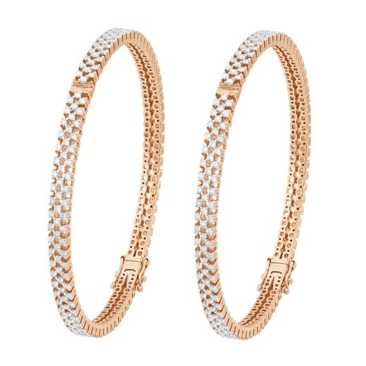 Intricate Rose Gold Diamond Bangle