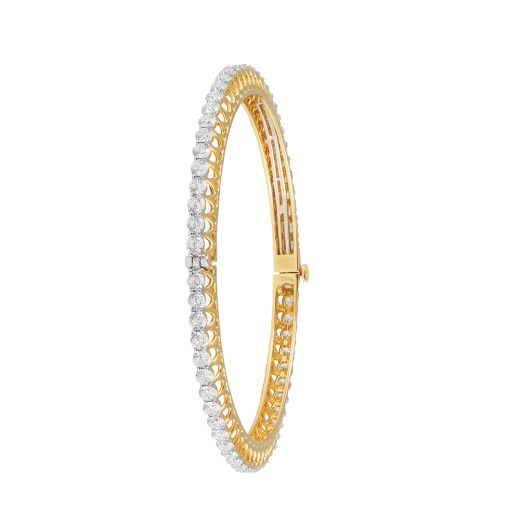 Brilliant Yellow Gold Diamond Bangle