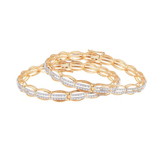 Lavish Rose Gold Diamond Bangle