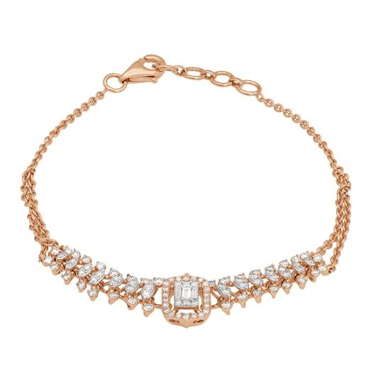 Contemporary Diamond and Rose Gold Bracelet