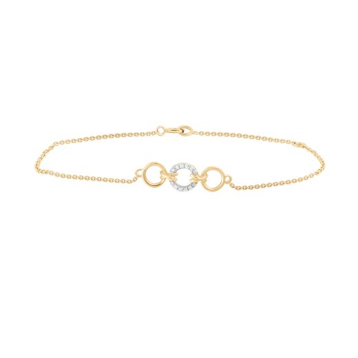 Circle Design Diamond and Yellow Bracelet
