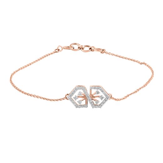 Dainty Geometric Design Diamond Chain Bracelet
